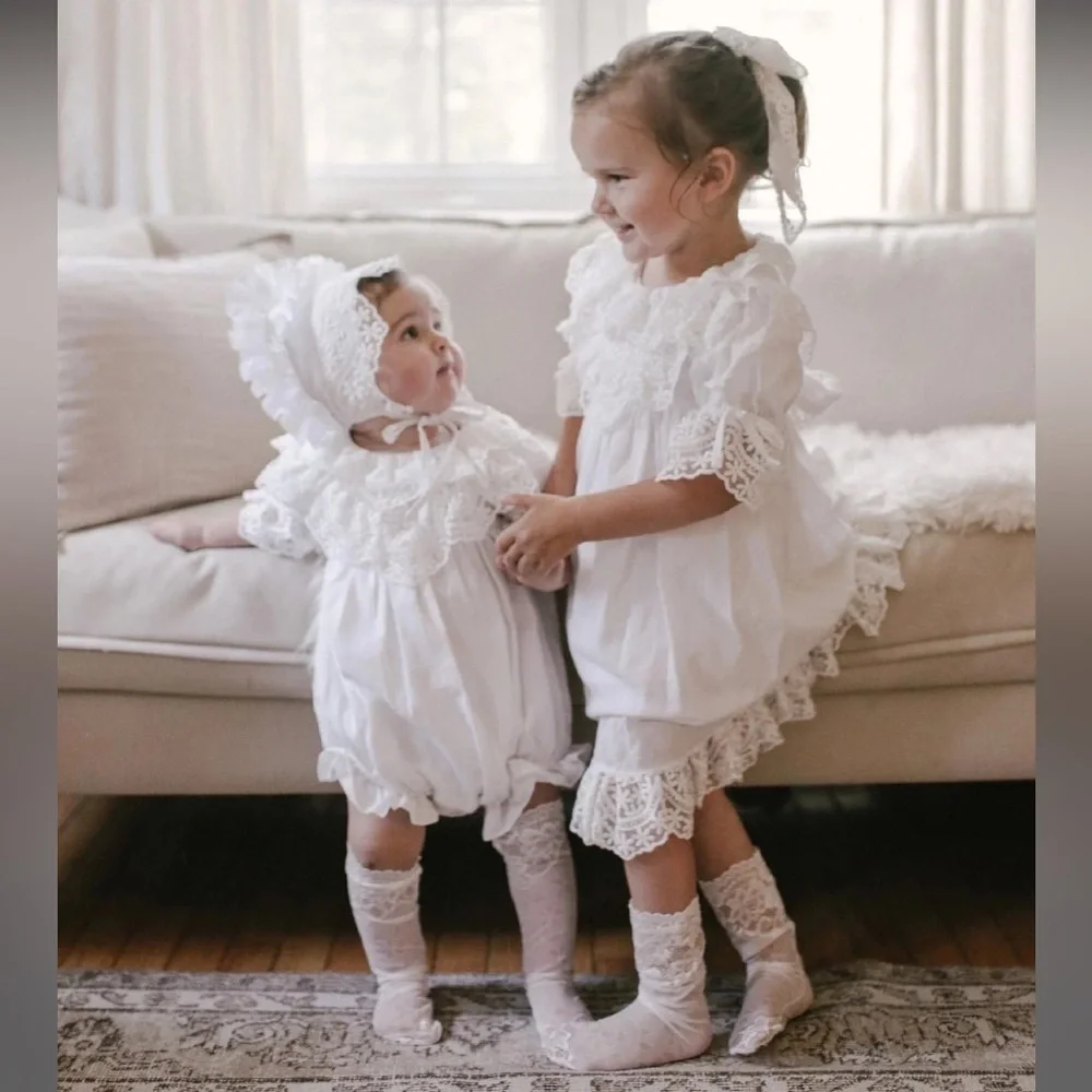 Petite Maison Kids Katherine Embroidered Linen Romper
